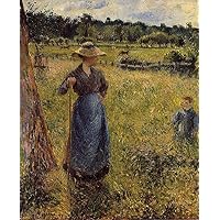 Amazon.co.jp: 10 の有名な絵画 - テッダー農民の女性 カミーユ ピサロ
